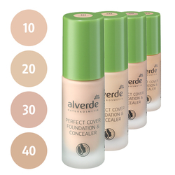 alverde Perfect Cover Foundation & Concealer (10 vanilla, 20 almond, 30 champagne, 40 caramel)